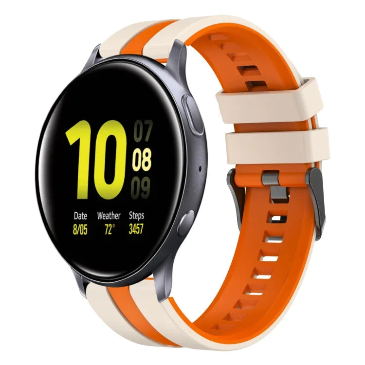 Dây đồng hồ silicone thể thao hai màu 20mm, Dành cho Samsung Galaxy Watch 4 Classic 42mm, Dành cho Samsung Galaxy Watch Active 2 44mm, Dành cho Samsung Galaxy Watch Active 2 40mm