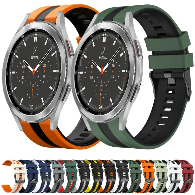 Dây đồng hồ silicone thể thao hai màu 20mm, Dành cho Samsung Galaxy Watch 4 Classic 42mm, Dành cho Samsung Galaxy Watch Active 2 44mm, Dành cho Samsung Galaxy Watch Active 2 40mm