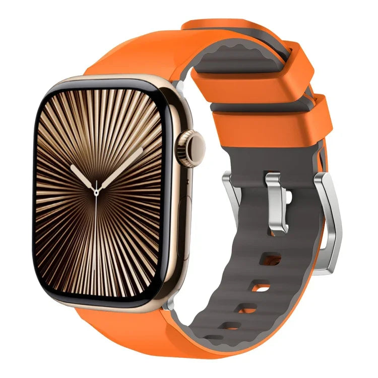 Dây đồng hồ silicone hai màu, Dành cho Apple Watch Series 10 42mm, Dành cho Apple Watch Series 10 46mm, Dành cho Apple Watch SE 2023 44mm, Dành cho Apple Watch SE 2023 40mm