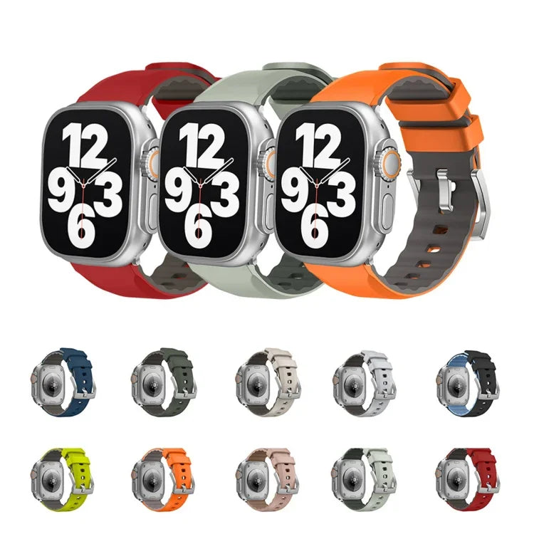 Dây đồng hồ silicone hai màu, Dành cho Apple Watch Series 4 44mm, Dành cho Apple Watch Series 4 40mm
