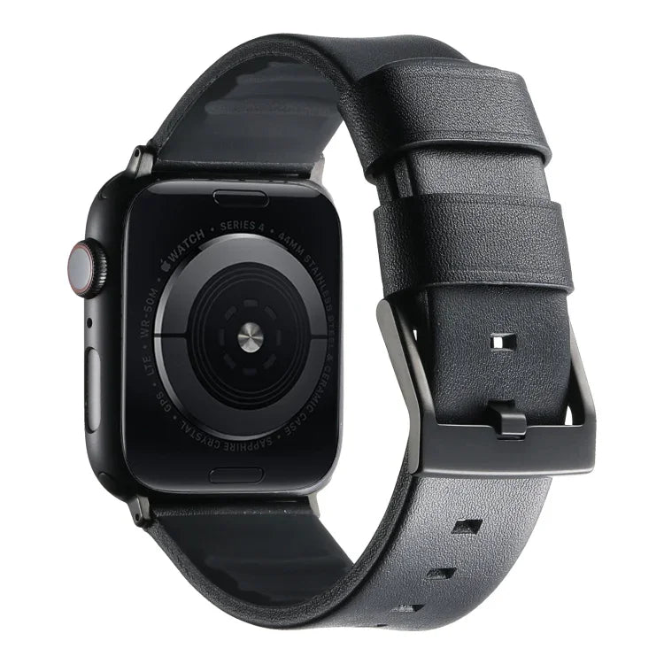 Dây đồng hồ silicone lai da thật, Dành cho Apple Watch Series 10 46mm, Dành cho Apple Watch Series 10 42mm, Dành cho Apple Watch SE 2023 44mm, Dành cho Apple Watch SE 2023 40mm, Dành cho Apple Watch Ultra 2 49mm, Dành cho Apple Watch Series 9 45mm