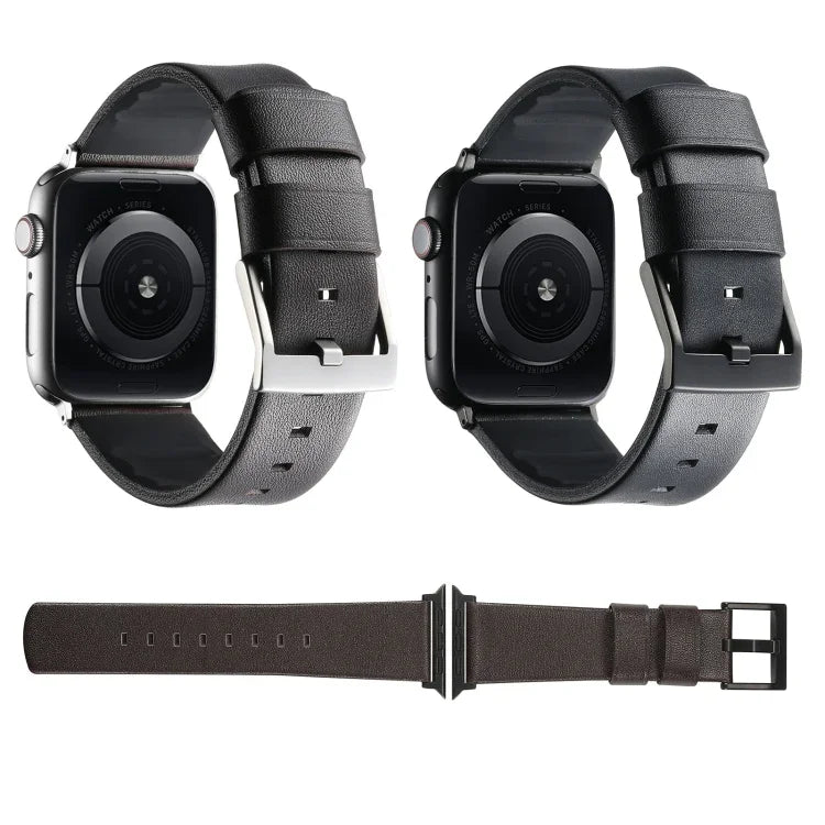 Dây đồng hồ silicone lai da thật, Dành cho Apple Watch Series 10 46mm, Dành cho Apple Watch Series 10 42mm, Dành cho Apple Watch SE 2023 44mm, Dành cho Apple Watch SE 2023 40mm, Dành cho Apple Watch Ultra 2 49mm, Dành cho Apple Watch Series 9 45mm