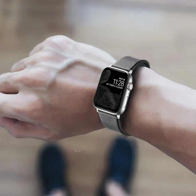Dây đồng hồ silicone lai da thật, Dành cho Apple Watch Series 10 46mm, Dành cho Apple Watch Series 10 42mm, Dành cho Apple Watch SE 2023 44mm, Dành cho Apple Watch SE 2023 40mm, Dành cho Apple Watch Ultra 2 49mm, Dành cho Apple Watch Series 9 45mm