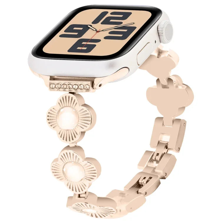 Dây đồng hồ kim loại tháo nhanh cỏ bốn lá, dành cho Apple Watch SE 2023 44mm, dành cho Apple Watch SE 2023 40mm, dành cho Apple Watch Ultra 2 49mm, dành cho Apple Watch Series 9 45mm, dành cho Apple Watch Series 9 41mm, dành cho Apple Watch Ultra 49mm
