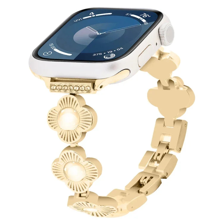 Dây đồng hồ kim loại tháo nhanh cỏ bốn lá, dành cho Apple Watch SE 2023 44mm, dành cho Apple Watch SE 2023 40mm, dành cho Apple Watch Ultra 2 49mm, dành cho Apple Watch Series 9 45mm, dành cho Apple Watch Series 9 41mm, dành cho Apple Watch Ultra 49mm