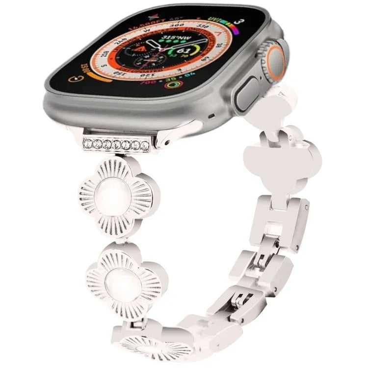 Dây đồng hồ kim loại tháo nhanh cỏ bốn lá, dành cho Apple Watch SE 2023 44mm, dành cho Apple Watch SE 2023 40mm, dành cho Apple Watch Ultra 2 49mm, dành cho Apple Watch Series 9 45mm, dành cho Apple Watch Series 9 41mm, dành cho Apple Watch Ultra 49mm