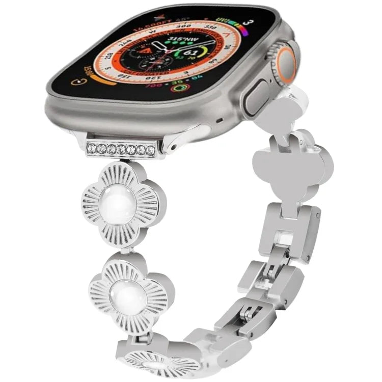 Dây đồng hồ kim loại tháo nhanh cỏ bốn lá, dành cho Apple Watch SE 2023 44mm, dành cho Apple Watch SE 2023 40mm, dành cho Apple Watch Ultra 2 49mm, dành cho Apple Watch Series 9 45mm, dành cho Apple Watch Series 9 41mm, dành cho Apple Watch Ultra 49mm