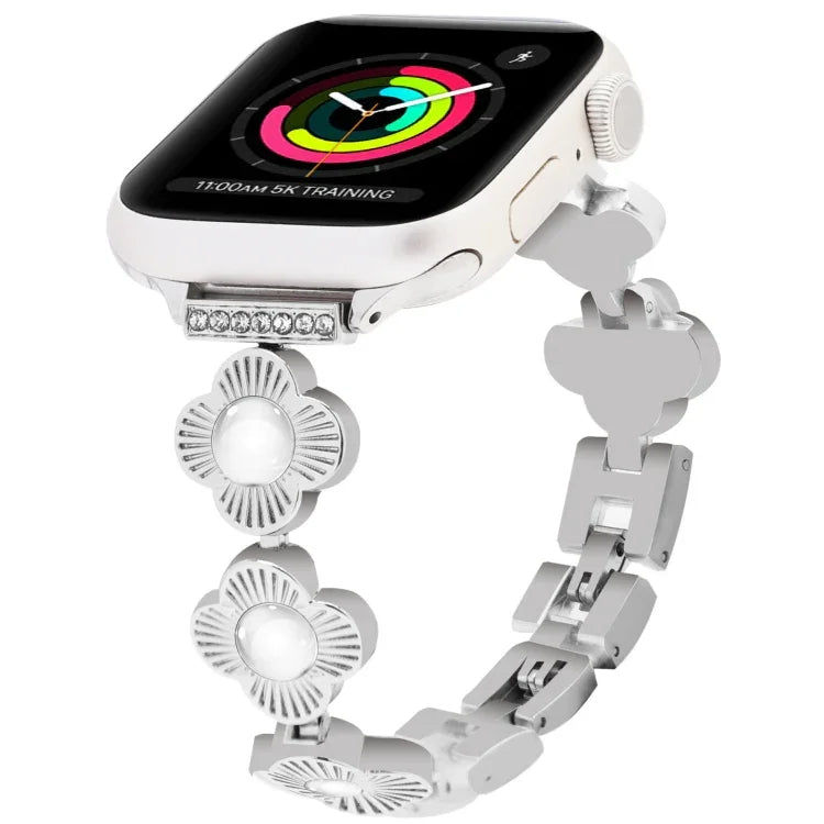 Dây đồng hồ kim loại tháo nhanh hình cỏ bốn lá, Dành cho Apple Watch Series 3 38mm, Dành cho Apple Watch Series 3 42mm