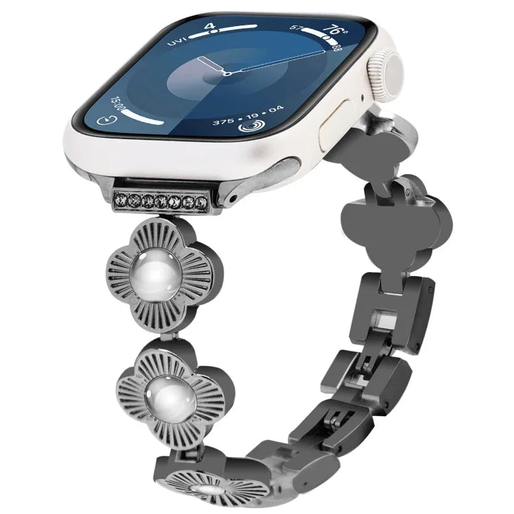 Dây đồng hồ kim loại tháo nhanh cỏ bốn lá, dành cho Apple Watch SE 2023 44mm, dành cho Apple Watch SE 2023 40mm, dành cho Apple Watch Ultra 2 49mm, dành cho Apple Watch Series 9 45mm, dành cho Apple Watch Series 9 41mm, dành cho Apple Watch Ultra 49mm