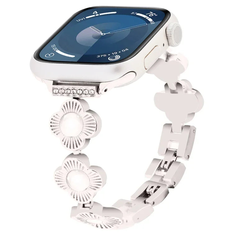 Dây đồng hồ kim loại tháo nhanh cỏ bốn lá, dành cho Apple Watch SE 2023 44mm, dành cho Apple Watch SE 2023 40mm, dành cho Apple Watch Ultra 2 49mm, dành cho Apple Watch Series 9 45mm, dành cho Apple Watch Series 9 41mm, dành cho Apple Watch Ultra 49mm