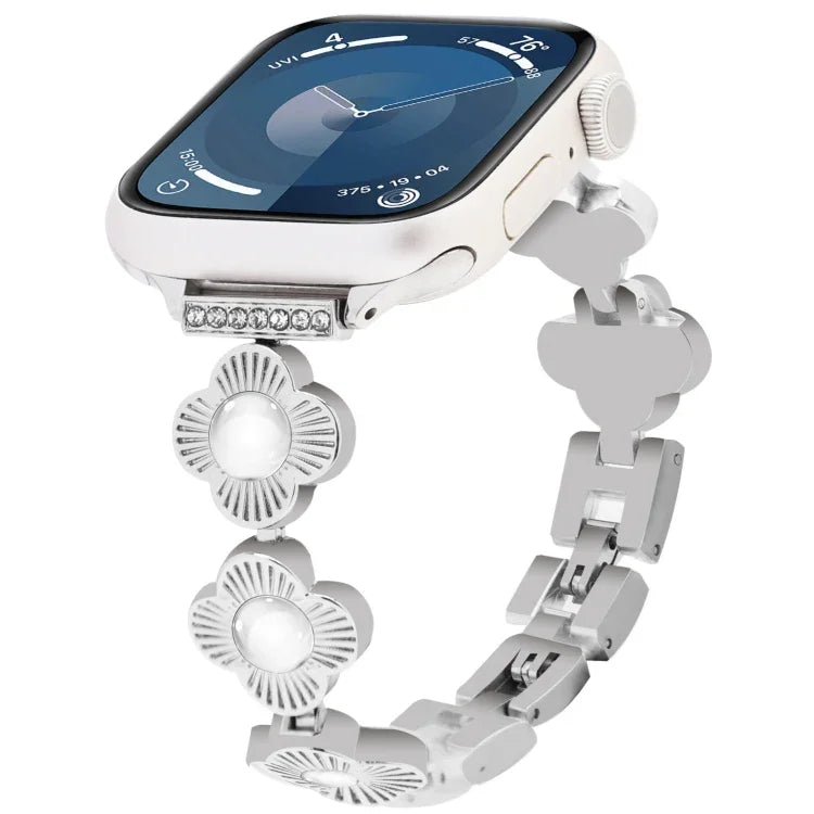 Dây đồng hồ kim loại tháo nhanh cỏ bốn lá, dành cho Apple Watch SE 2023 44mm, dành cho Apple Watch SE 2023 40mm, dành cho Apple Watch Ultra 2 49mm, dành cho Apple Watch Series 9 45mm, dành cho Apple Watch Series 9 41mm, dành cho Apple Watch Ultra 49mm