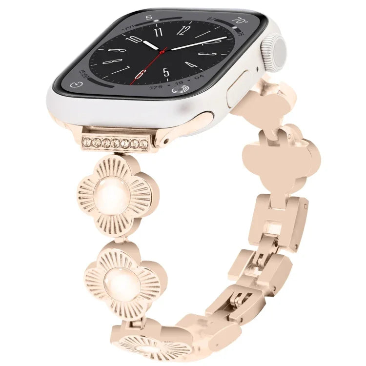 Dây đồng hồ kim loại tháo nhanh cỏ bốn lá, dành cho Apple Watch SE 2023 44mm, dành cho Apple Watch SE 2023 40mm, dành cho Apple Watch Ultra 2 49mm, dành cho Apple Watch Series 9 45mm, dành cho Apple Watch Series 9 41mm, dành cho Apple Watch Ultra 49mm