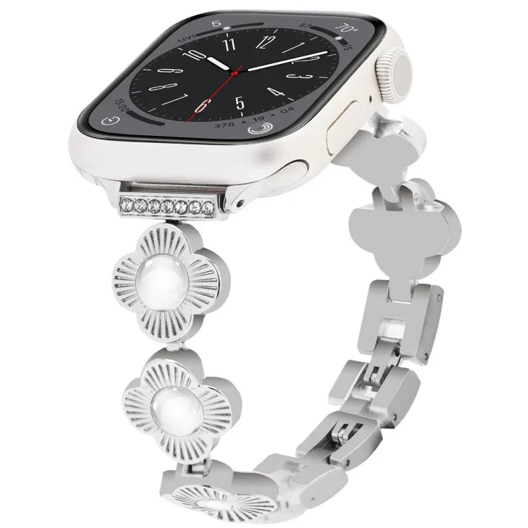 Dây đồng hồ kim loại tháo nhanh cỏ bốn lá, dành cho Apple Watch SE 2023 44mm, dành cho Apple Watch SE 2023 40mm, dành cho Apple Watch Ultra 2 49mm, dành cho Apple Watch Series 9 45mm, dành cho Apple Watch Series 9 41mm, dành cho Apple Watch Ultra 49mm