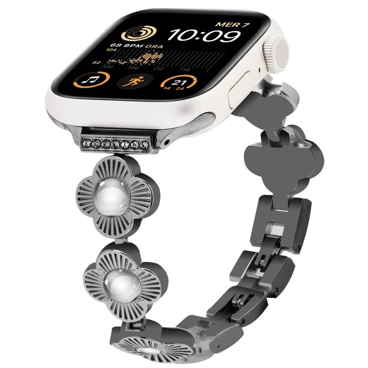 Dây đồng hồ kim loại tháo nhanh cỏ bốn lá, dành cho Apple Watch SE 2023 44mm, dành cho Apple Watch SE 2023 40mm, dành cho Apple Watch Ultra 2 49mm, dành cho Apple Watch Series 9 45mm, dành cho Apple Watch Series 9 41mm, dành cho Apple Watch Ultra 49mm