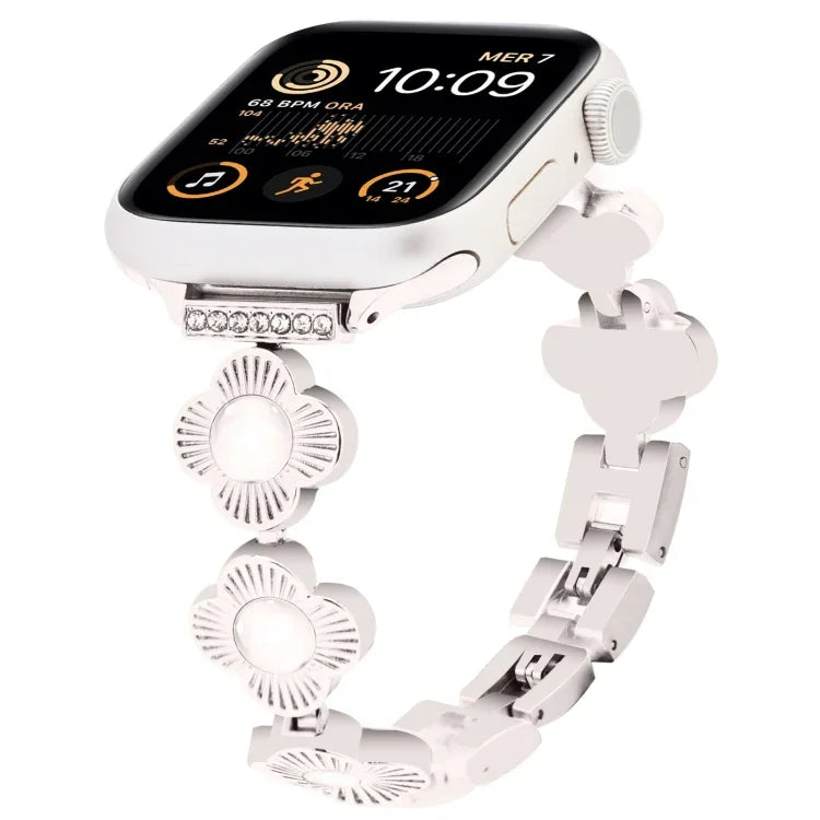 Dây đồng hồ kim loại tháo nhanh cỏ bốn lá, dành cho Apple Watch SE 2023 44mm, dành cho Apple Watch SE 2023 40mm, dành cho Apple Watch Ultra 2 49mm, dành cho Apple Watch Series 9 45mm, dành cho Apple Watch Series 9 41mm, dành cho Apple Watch Ultra 49mm