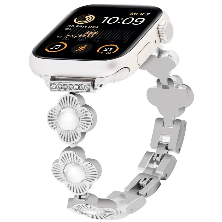 Dây đồng hồ kim loại tháo nhanh cỏ bốn lá, dành cho Apple Watch SE 2023 44mm, dành cho Apple Watch SE 2023 40mm, dành cho Apple Watch Ultra 2 49mm, dành cho Apple Watch Series 9 45mm, dành cho Apple Watch Series 9 41mm, dành cho Apple Watch Ultra 49mm