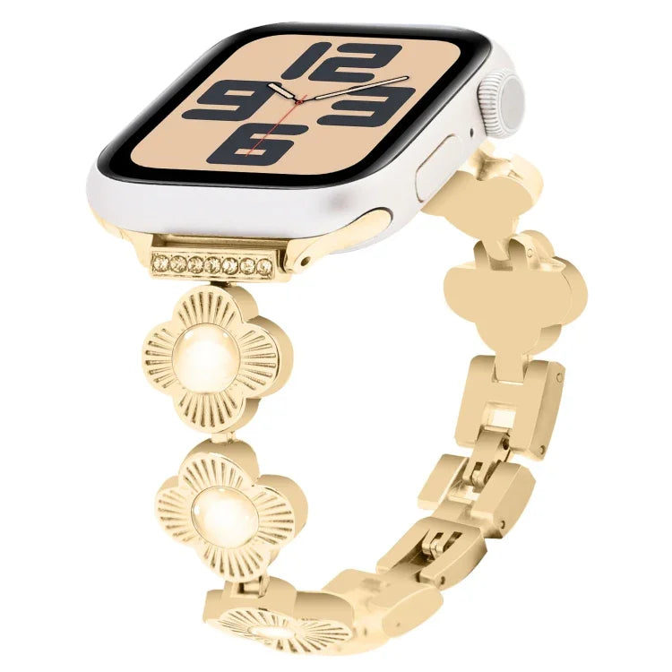 Dây đồng hồ kim loại tháo nhanh cỏ bốn lá, dành cho Apple Watch SE 2023 44mm, dành cho Apple Watch SE 2023 40mm, dành cho Apple Watch Ultra 2 49mm, dành cho Apple Watch Series 9 45mm, dành cho Apple Watch Series 9 41mm, dành cho Apple Watch Ultra 49mm