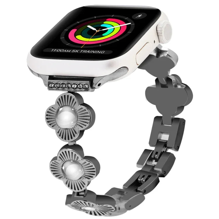 Dây đồng hồ kim loại tháo nhanh hình cỏ bốn lá, Dành cho Apple Watch Series 3 38mm, Dành cho Apple Watch Series 3 42mm