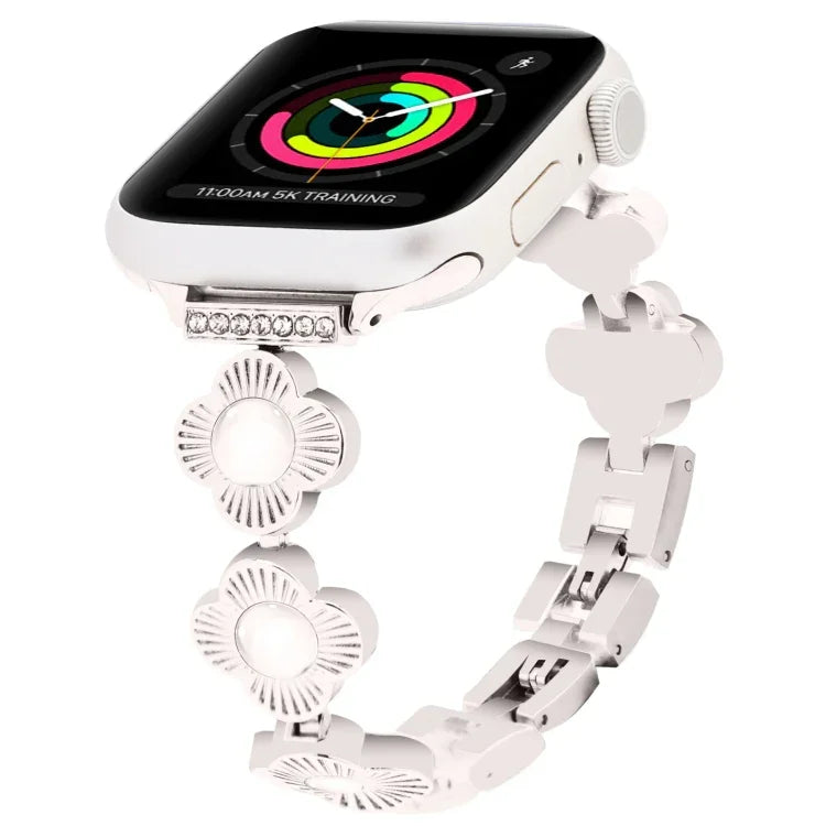 Dây đồng hồ kim loại tháo nhanh hình cỏ bốn lá, Dành cho Apple Watch Series 3 38mm, Dành cho Apple Watch Series 3 42mm