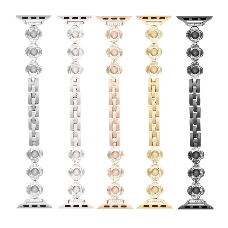 Dây đồng hồ kim loại tháo nhanh cỏ bốn lá, dành cho Apple Watch SE 2023 44mm, dành cho Apple Watch SE 2023 40mm, dành cho Apple Watch Ultra 2 49mm, dành cho Apple Watch Series 9 45mm, dành cho Apple Watch Series 9 41mm, dành cho Apple Watch Ultra 49mm