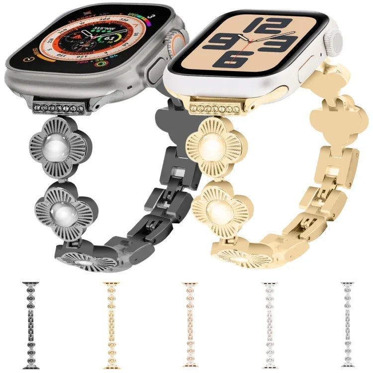 Dây đồng hồ kim loại tháo nhanh hình cỏ bốn lá, Dành cho Apple Watch Series 3 38mm, Dành cho Apple Watch Series 3 42mm