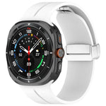 Dây đồng hồ silicone khóa gập nam châm rãnh bạc cho Samsung Galaxy Watch Ultra 47mm / Ultra 2025