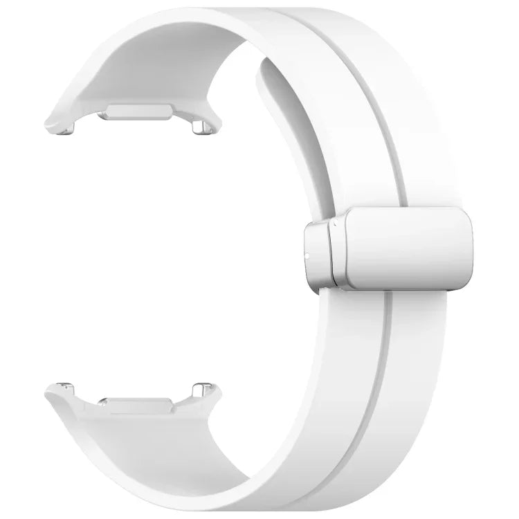 Dây đồng hồ silicone khóa gập nam châm rãnh bạc cho Samsung Galaxy Watch Ultra 47mm / Ultra 2025