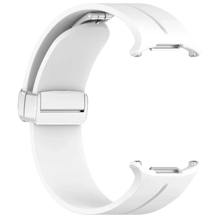 Dây đồng hồ silicone khóa gập nam châm rãnh bạc cho Samsung Galaxy Watch Ultra 47mm / Ultra 2025