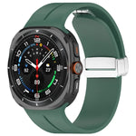 Dây đồng hồ silicone khóa gập nam châm rãnh bạc cho Samsung Galaxy Watch Ultra 47mm / Ultra 2025
