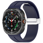 Dây đồng hồ silicone khóa gập nam châm rãnh bạc cho Samsung Galaxy Watch Ultra 47mm / Ultra 2025