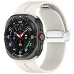 Dây đồng hồ silicone khóa gập nam châm rãnh bạc cho Samsung Galaxy Watch Ultra 47mm / Ultra 2025