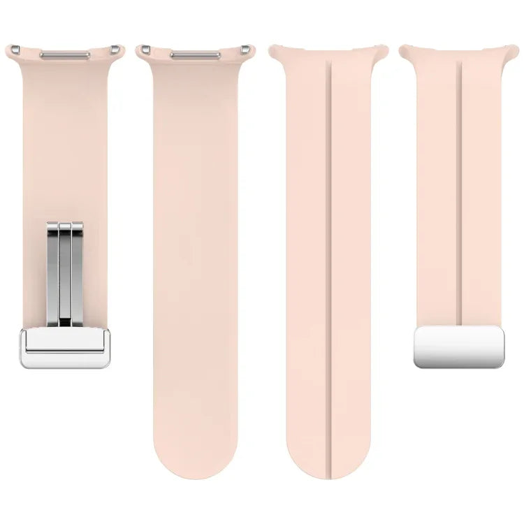 Dây đồng hồ silicone khóa gập nam châm rãnh bạc cho Samsung Galaxy Watch Ultra 47mm / Ultra 2025