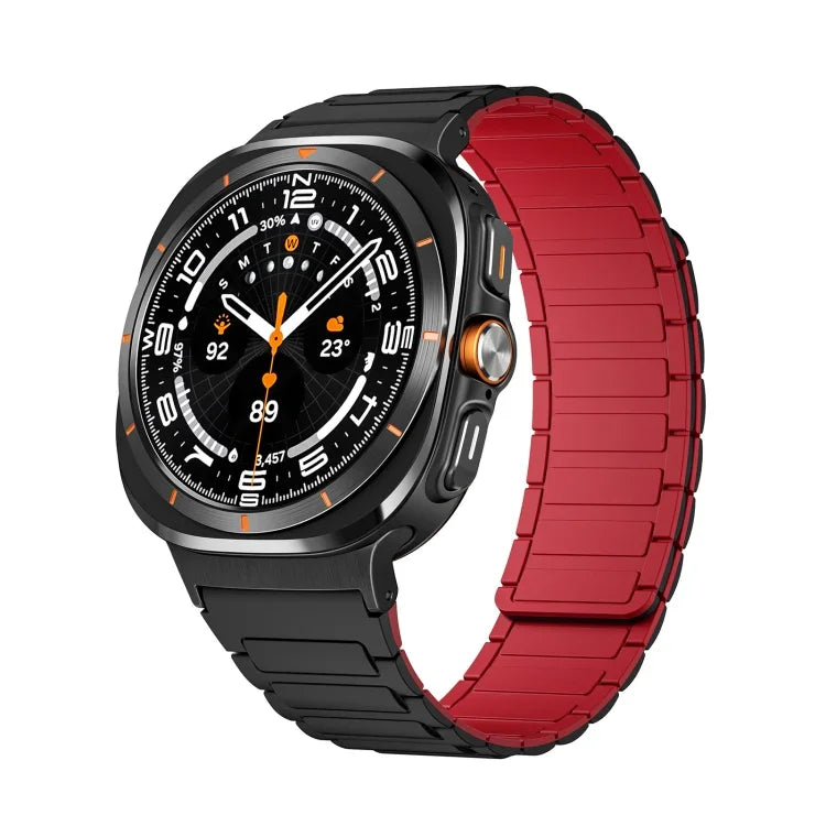 Dây đồng hồ silicone nam châm hình chữ I kết nối màu đen cho Samsung Galaxy Watch Ultra 47mm