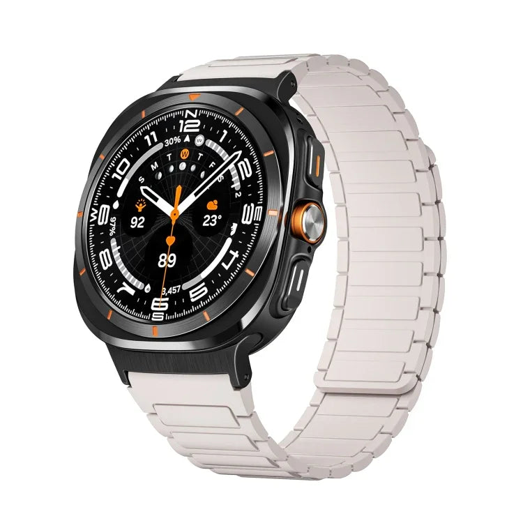Dây đồng hồ silicone nam châm hình chữ I kết nối màu đen cho Samsung Galaxy Watch Ultra 47mm