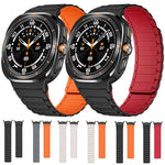 Dây đồng hồ silicone nam châm hình chữ I kết nối màu đen cho Samsung Galaxy Watch Ultra 47mm