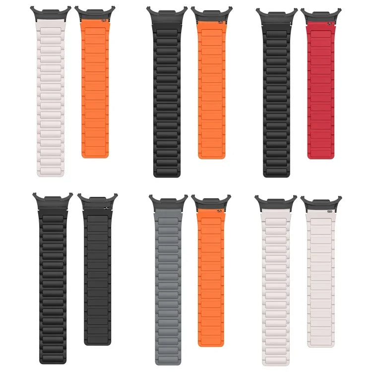 Dây đồng hồ silicone nam châm hình chữ I kết nối màu đen cho Samsung Galaxy Watch Ultra 47mm
