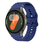 Wave Pattern Stitched Silicone Watch Band, For Samsung Galaxy Watch 7 40 / 44mm, For Samsung Galaxy Watch 6 Classic, For Samsung Galaxy Watch 6 40 / 44mm, For Samsung Galaxy Watch 5 40 / 44mm