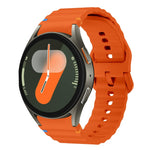 Wave Pattern Stitched Silicone Watch Band, For Samsung Galaxy Watch 7 40 / 44mm, For Samsung Galaxy Watch 6 Classic, For Samsung Galaxy Watch 6 40 / 44mm, For Samsung Galaxy Watch 5 40 / 44mm
