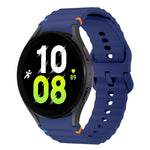 Wave Pattern Stitched Silicone Watch Band, For Samsung Galaxy Watch 7 40 / 44mm, For Samsung Galaxy Watch 6 Classic, For Samsung Galaxy Watch 6 40 / 44mm, For Samsung Galaxy Watch 5 40 / 44mm