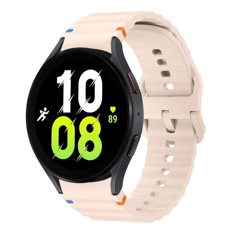 Wave Pattern Stitched Silicone Watch Band, For Samsung Galaxy Watch 7 40 / 44mm, For Samsung Galaxy Watch 6 Classic, For Samsung Galaxy Watch 6 40 / 44mm, For Samsung Galaxy Watch 5 40 / 44mm