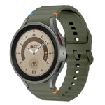 Wave Pattern Stitched Silicone Watch Band, For Samsung Galaxy Watch 5 Pro, For Samsung Galaxy Watch 4 40 / 44mm, For Samsung Galaxy Watch 4 Classic 42 / 46mm, For Samsung Galaxy Watch3 41mm