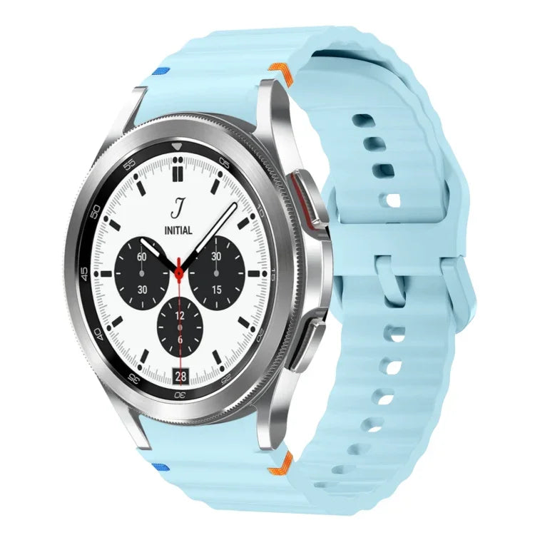 Wave Pattern Stitched Silicone Watch Band, For Samsung Galaxy Watch 5 Pro, For Samsung Galaxy Watch 4 40 / 44mm, For Samsung Galaxy Watch 4 Classic 42 / 46mm, For Samsung Galaxy Watch3 41mm
