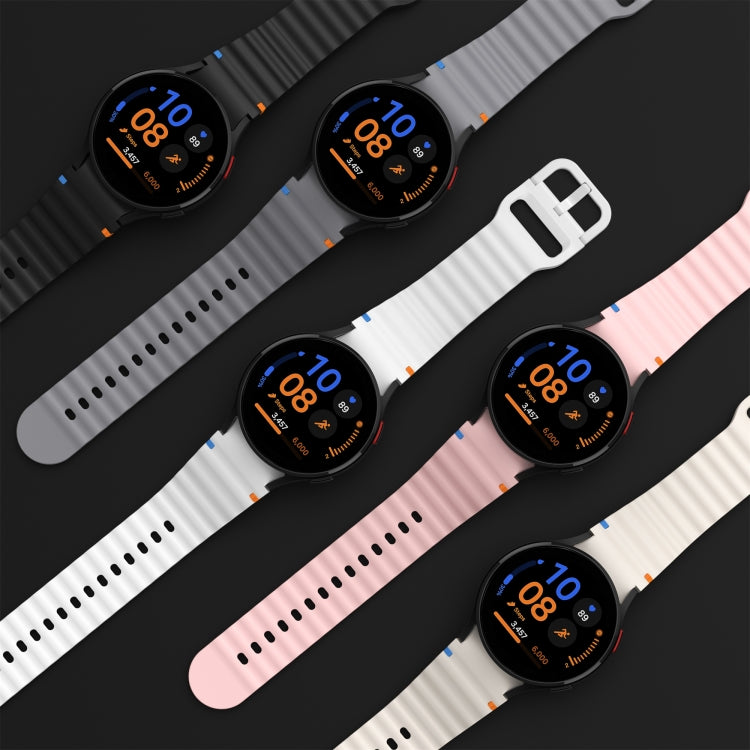 Wave Pattern Stitched Silicone Watch Band, For Samsung Galaxy Watch 7 40 / 44mm, For Samsung Galaxy Watch 6 Classic, For Samsung Galaxy Watch 6 40 / 44mm, For Samsung Galaxy Watch 5 40 / 44mm