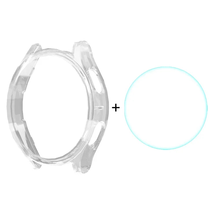 Ốp cứng PC mạ điện ENKAY Hat-Prince + Miếng dán màn hình kính cường lực 9H 0.2mm, Dành cho Samsung Galaxy Watch7 44mm, Dành cho Samsung Galaxy Watch7 40mm
