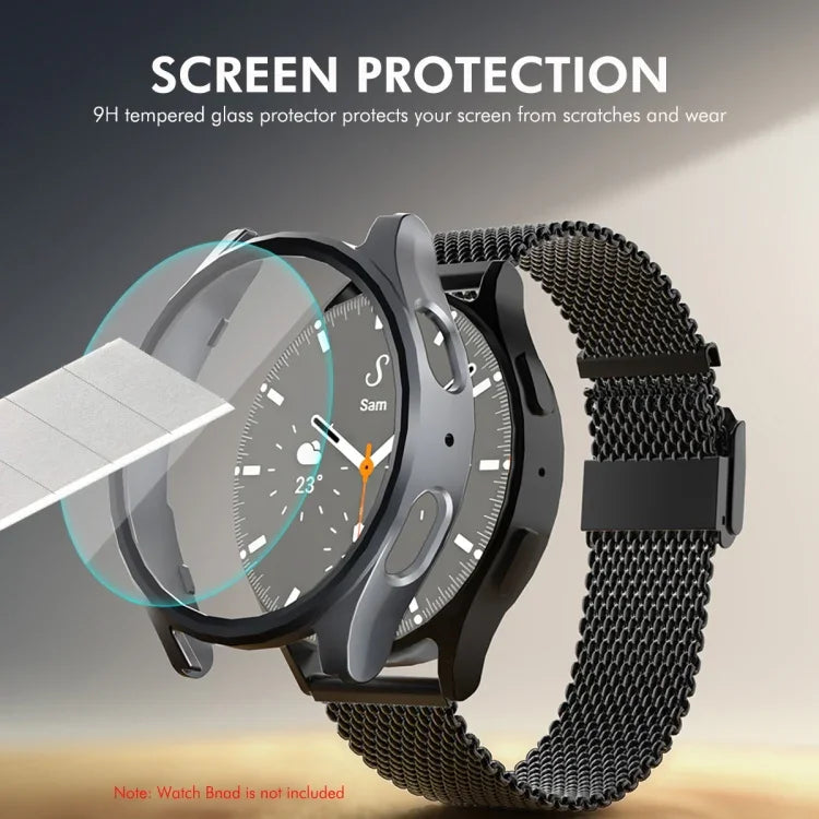 Ốp cứng PC mạ điện ENKAY Hat-Prince + Miếng dán màn hình kính cường lực 9H 0.2mm, Dành cho Samsung Galaxy Watch7 44mm, Dành cho Samsung Galaxy Watch7 40mm