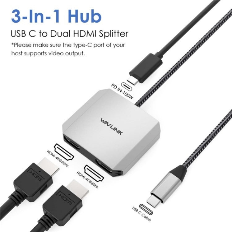 Bộ chuyển đổi WAVLINK UHP510 Pro 87W PD sạc USB C sang hai màn hình HD 4K 60Hz