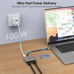 Bộ chuyển đổi WAVLINK UHP510 Pro 87W PD sạc USB C sang hai màn hình HD 4K 60Hz