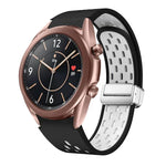 Dây đồng hồ silicone khóa gập nam châm bạc hai màu, dành cho Samsung Galaxy Watch 3 41mm, dành cho Samsung Galaxy Watch Active, dành cho Samsung Galaxy Watch 42mm, dành cho Samsung Gear S2 Classic