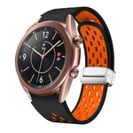 Dây đồng hồ silicone khóa gập nam châm bạc hai màu, dành cho Samsung Galaxy Watch 3 41mm, dành cho Samsung Galaxy Watch Active, dành cho Samsung Galaxy Watch 42mm, dành cho Samsung Gear S2 Classic
