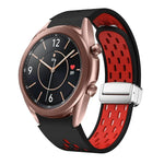 Dây đồng hồ silicone khóa gập nam châm bạc hai màu, dành cho Samsung Galaxy Watch 3 41mm, dành cho Samsung Galaxy Watch Active, dành cho Samsung Galaxy Watch 42mm, dành cho Samsung Gear S2 Classic